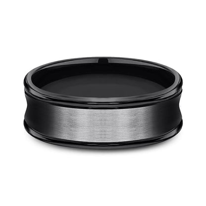 Black Titanium Comfort-Fit Design Wedding Band