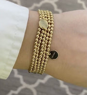 14k Yellow Gold Bead Stretch Bracelets