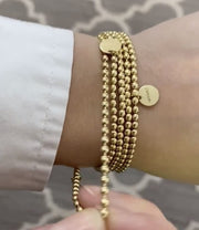 14k Yellow Gold Bead Stretch Bracelets
